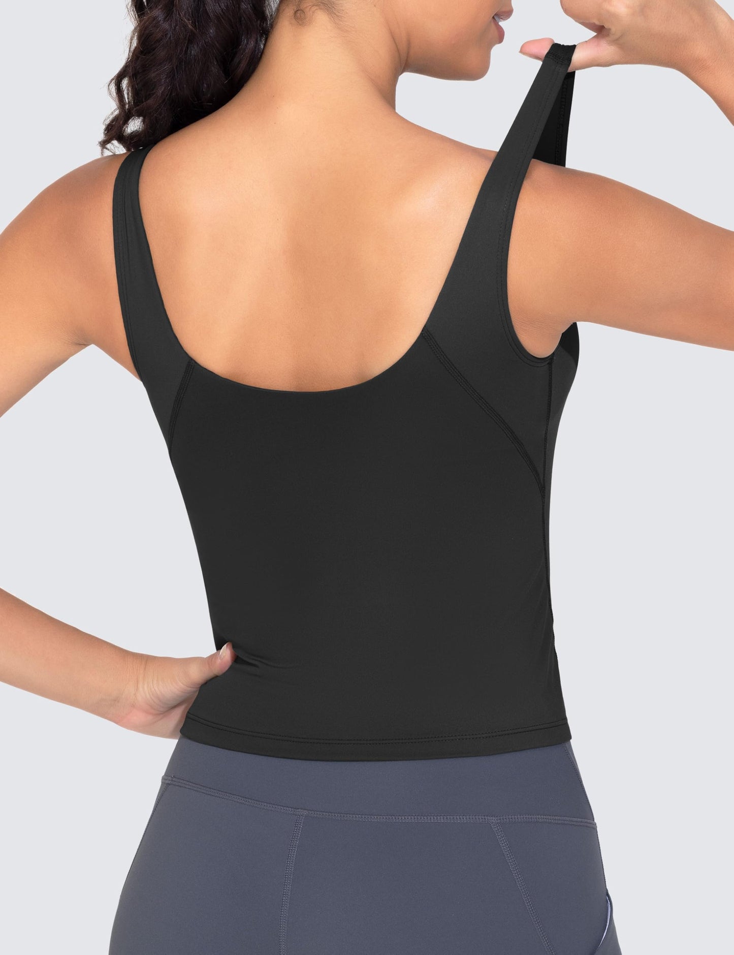 THE GYM PEOPLE Women's Longline Sports Bra Wirefree Workout Yoga Tank Tops