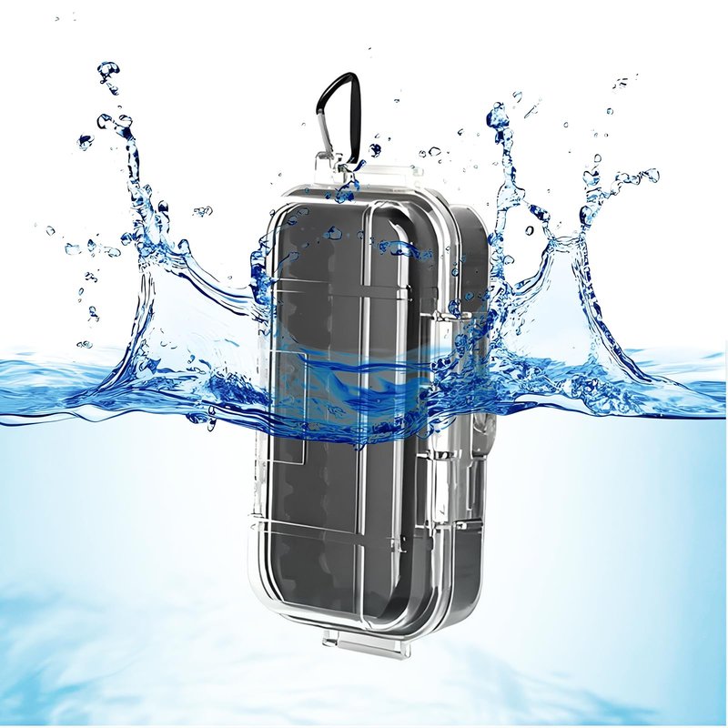Aufgehen Waterproof Storage Case, Outdoor Sports Survival Equipment Sealed Box Dustproof Pressure Proof Dry Boxes for EDC Tools, Phone, Keys, Clear, New professional Sealed Box (Medium)