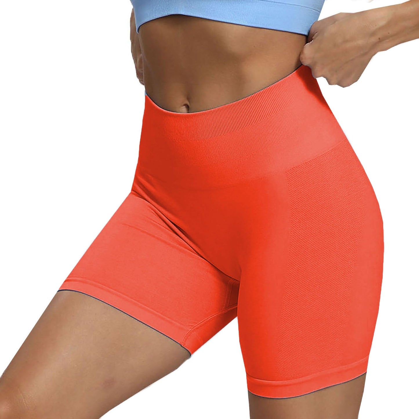 Aoxjox Scrunch Workout Shorts for Women Seamless Asset Butt Lifting Short Gym Running Active Exercise Fitness Yoga Shorts 5" (Persimmon, Large)