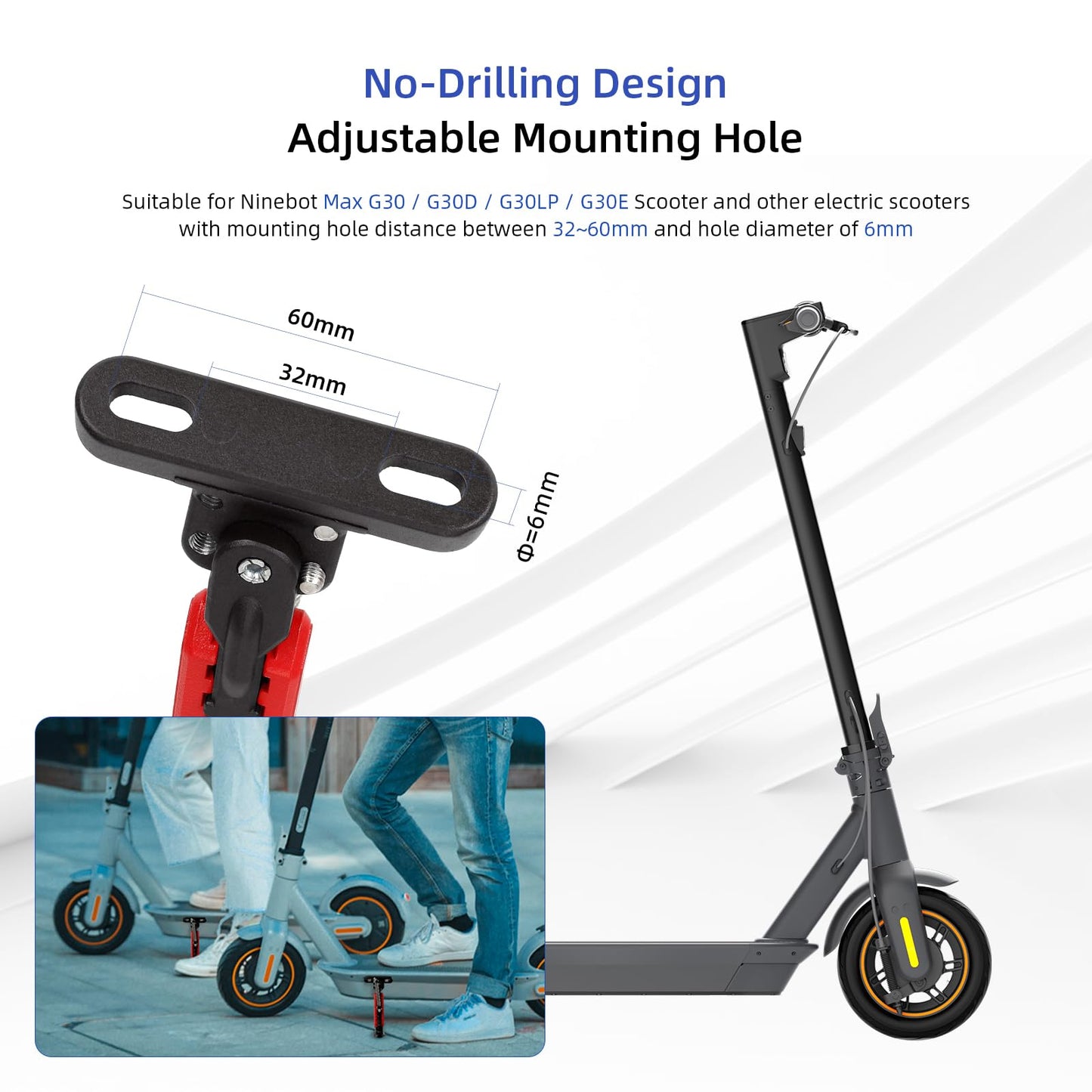 ulip Scooter Kickstand Parking Stand Feet Support Replacement Part Compatible for Ninebot Max G30/Max G30LP Electric Scooter