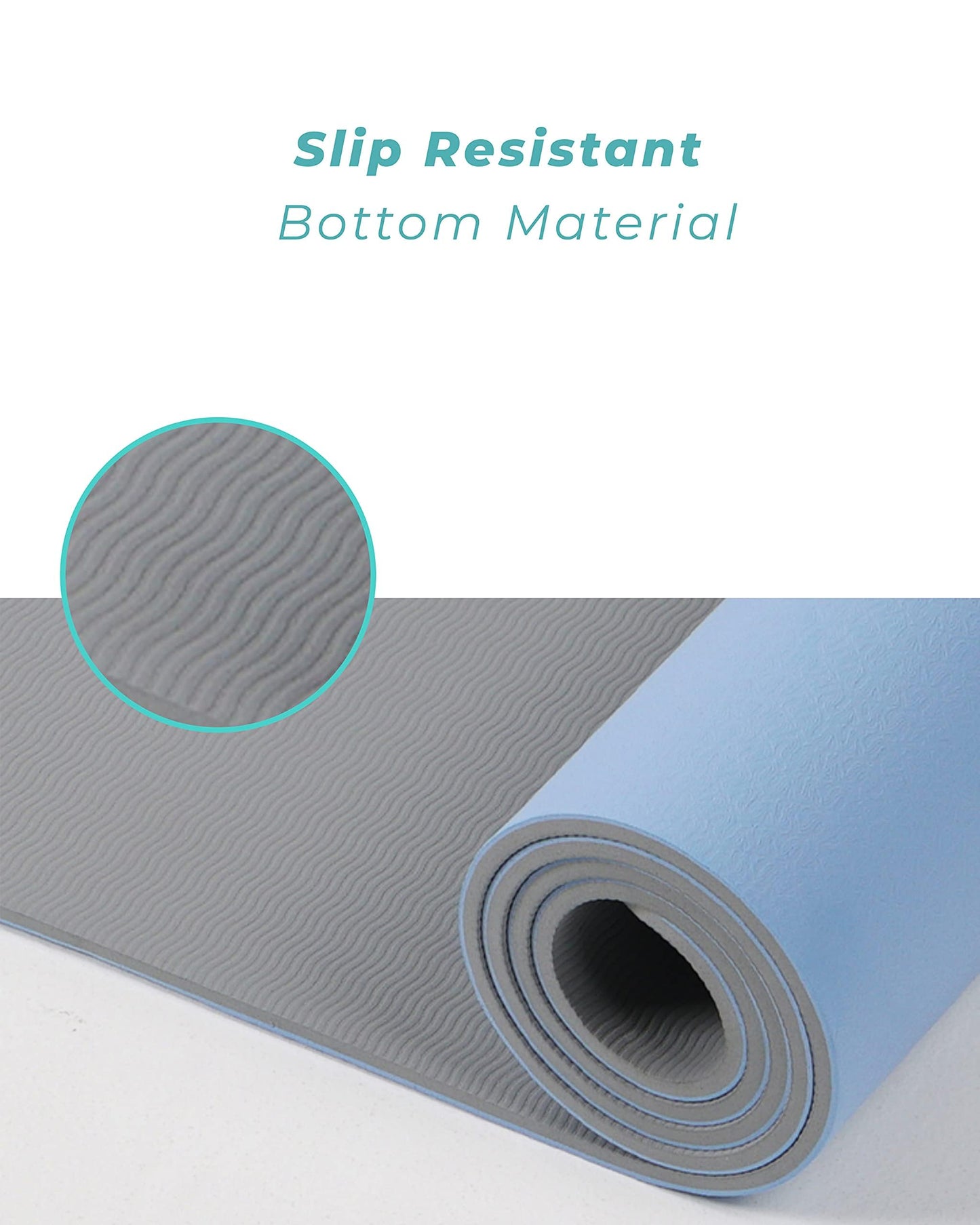 SNPE Balance Mat - Non Slip Mat with Alignment Lines for Posture Exercises, Yoga, Pilates, Home Workout (Blue)