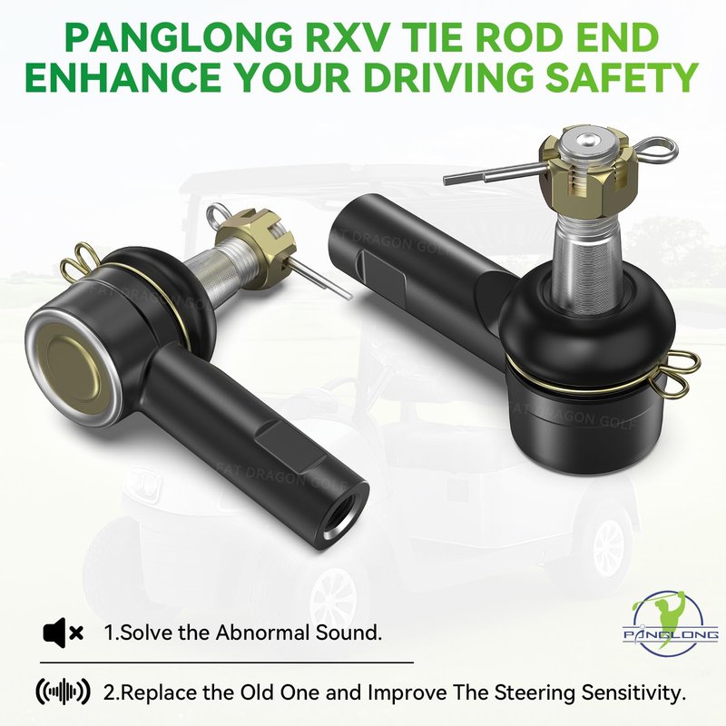 Panglong EZGO RXV Tie Rod End with Locknut (2PCS), Golf Cart Tie Rod End Suitable for 2008-up EZGO RXV Model, RXV Steering Tie Rod OEM 604614