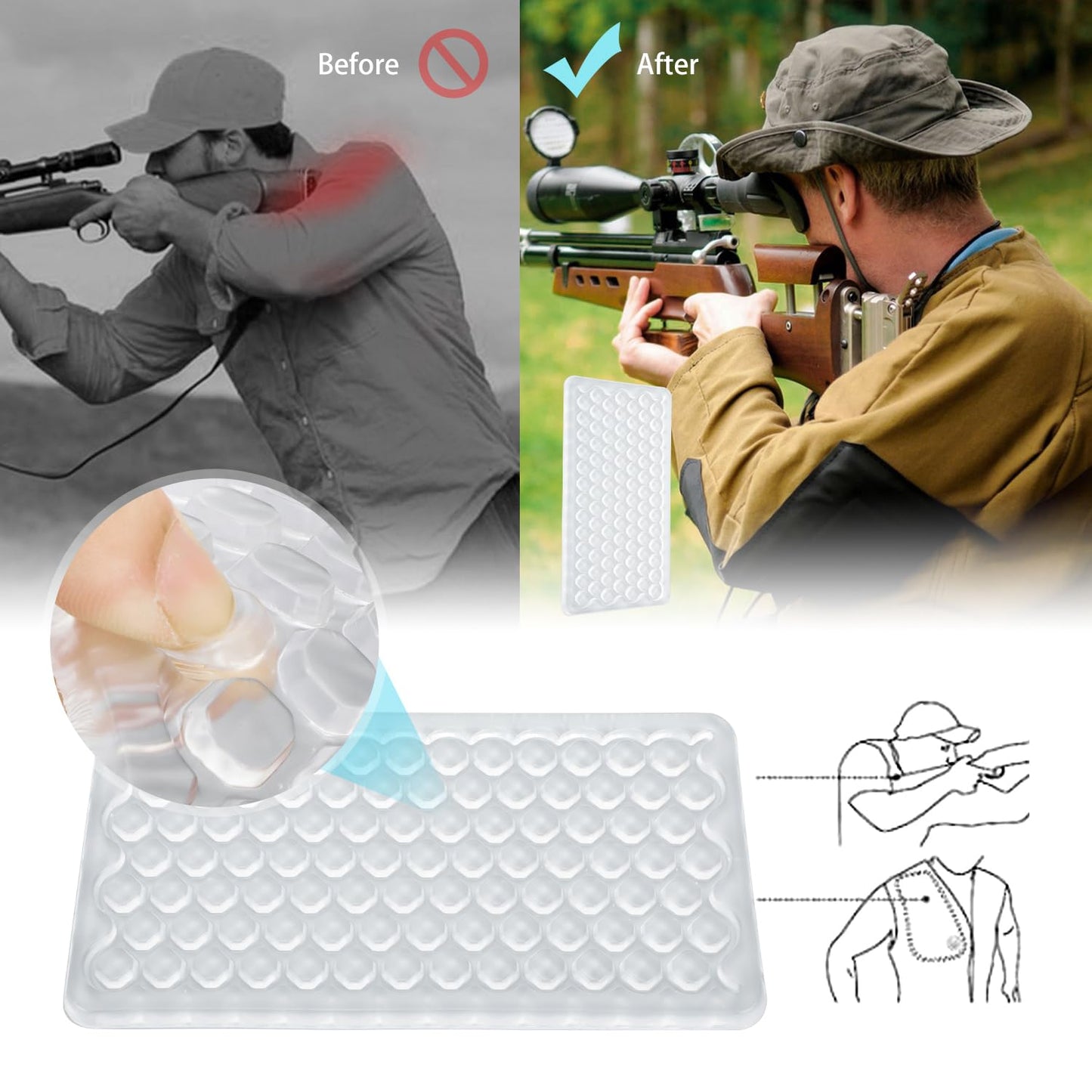 Ludex Recoil Pad Replace OEM Browning Reactar G3 Recoil Pad, for Shooting Shirt or Vests, Enhance Shooting Comfort with Precision and Durability, Shoulder Pads for Shooting Vests (Recoil pad-#1)