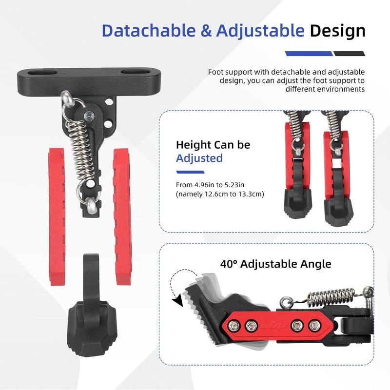 ulip Electric Scooters Kickstand Adjustable Parking Stand Feet Support Replacement Accessories for Xiaomi 4 Segway Ninebot F Series Xiaomi M365 1S Pro Pro2 MI3 Scooter Black Red