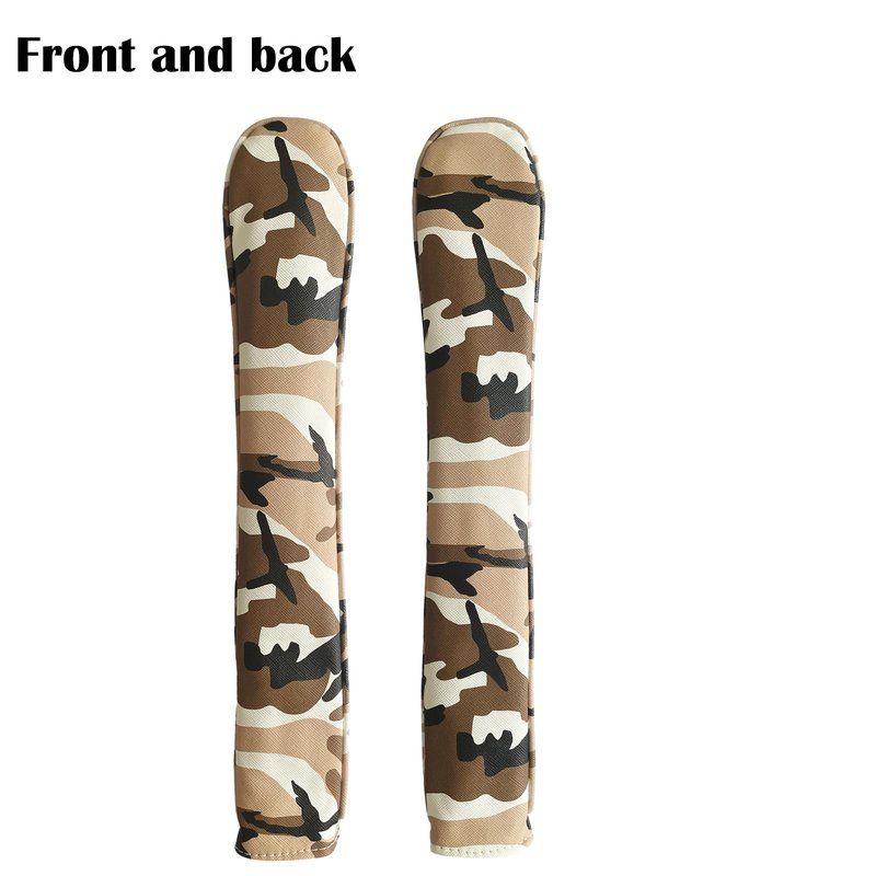 Gbourly Golf Club Alignment Stick Cover Camo Brown Holds at Least 2 Sticks PU Leather Printed Camouflage Protector Case Holder