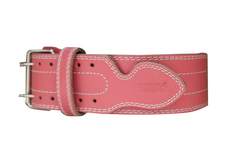 Weight Power Lifting Belt 4” Wide Cobra Grips Best Premium Genuine Leather Belt For Men & Women Adjustable Weightlifting Back Support (Pink, Small 27"-35")