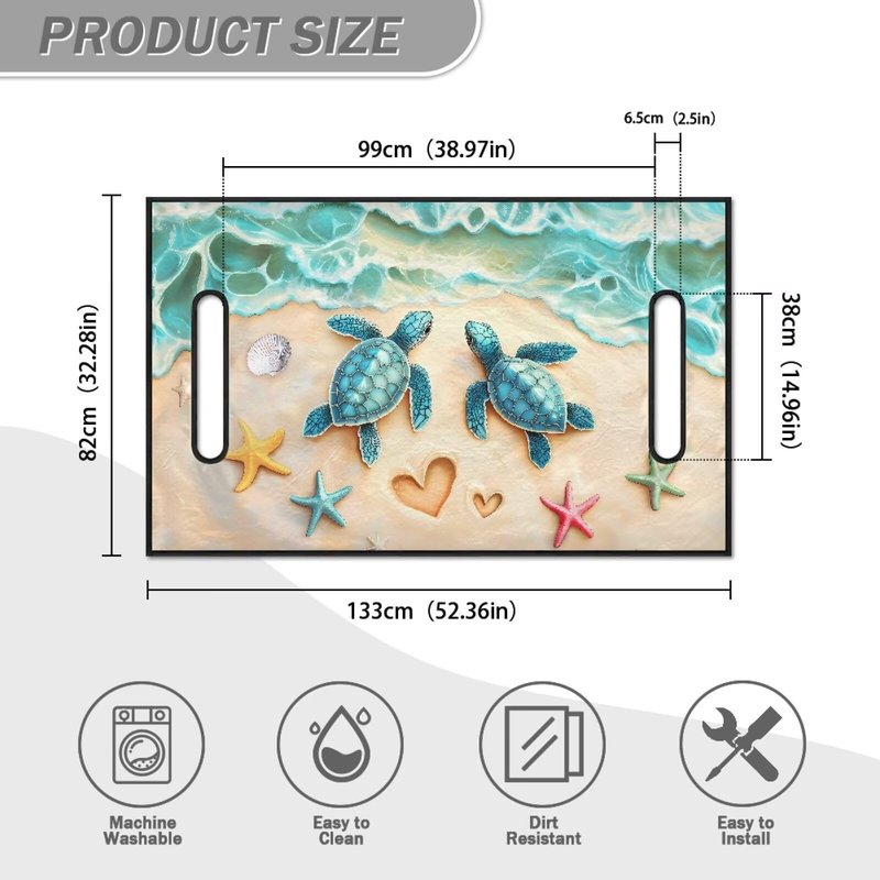 Suobstales Beach Turtle Starfish Heart Print Golf Cart Seat Covers Decorative Golf Cart Seat Towel Blanket Summer Golf Cart Accessories Golf Cart Seat Cover