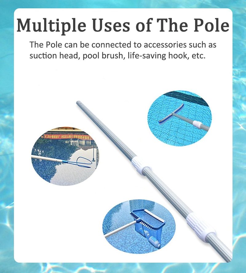 Pool Safety Hook - 12 Ft Aluminum Telescopic Rescue Pole for Swimming Pools | Essential Safety Equipment