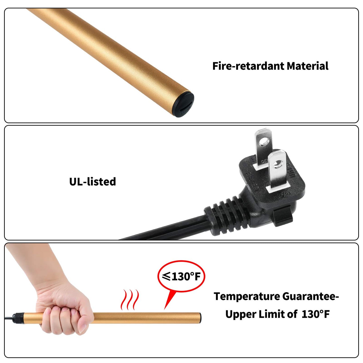 Safe Dehumidifier Rod, Briidea Rod Reducing Humidity with Easy Installation and Plug Cord Easily Threading through Safe's Hole, 12/16/24 inches Effective Coverage up to 100/150/300 Ft³, 110V