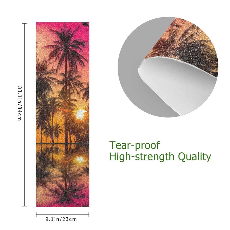 senya Skateboards Grip Tape Vintage Coconut Palm Tree At Sunset Longboards Griptape Sandpaper for Rollerboard