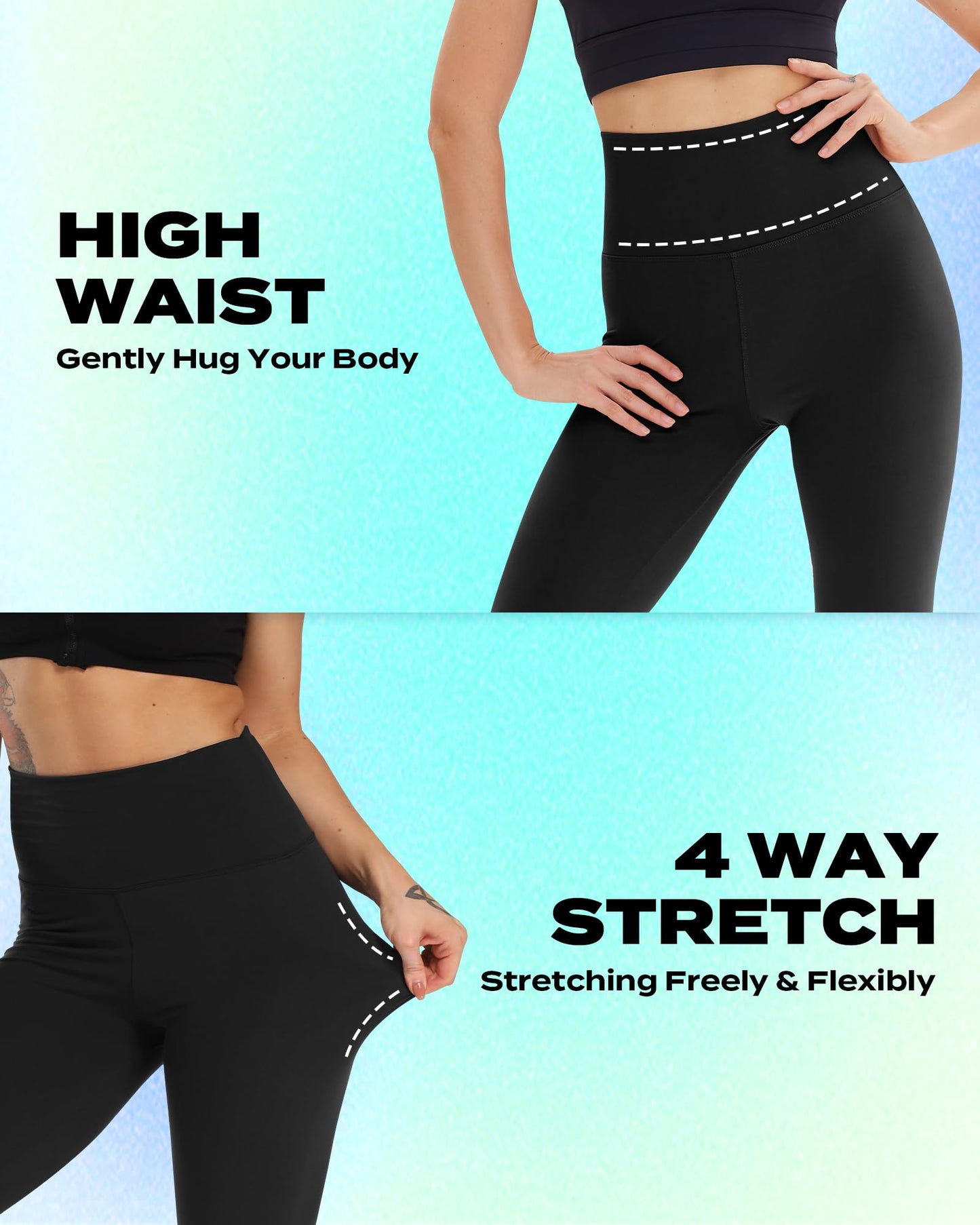 TNNZEET Capri Leggings for Women - Black Leggings with Pockets Tummy Control High Waisted Yoga Pants Workout Cycling Leggings