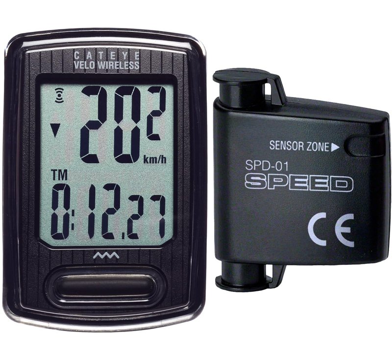 CATEYE Velo Wireless Bike Computer – Analog Wireless Cyclocomputer, Speedometer & Odometer, Calorie Tracking, Zip-Tie Mount, Auto Start/Stop, Programmable Odometer, Easy Setup for All Bikes