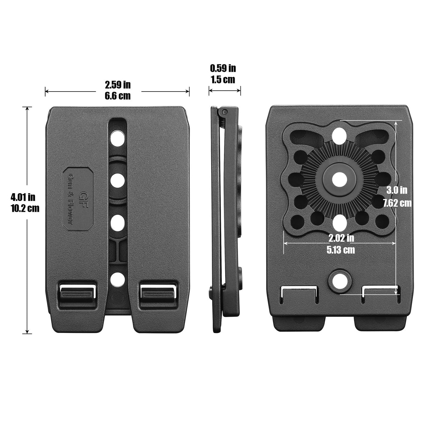 3 Inch Molle Adapter - Molle Attachment Clip for Vests, Belt, Backpacks, Gun Holsters, Mag Pouches,Taser and More - Heavy Duty Tactical Molle Accessories,1 Pack