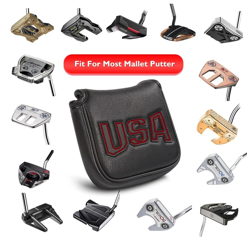 GonaFit USA Magnetic Closure Golf Mallet Putter Head Cover for Taylormade Odyssey Scotty Cameron Ping, Durable and Light-Weighted Mallet Putter Headcover