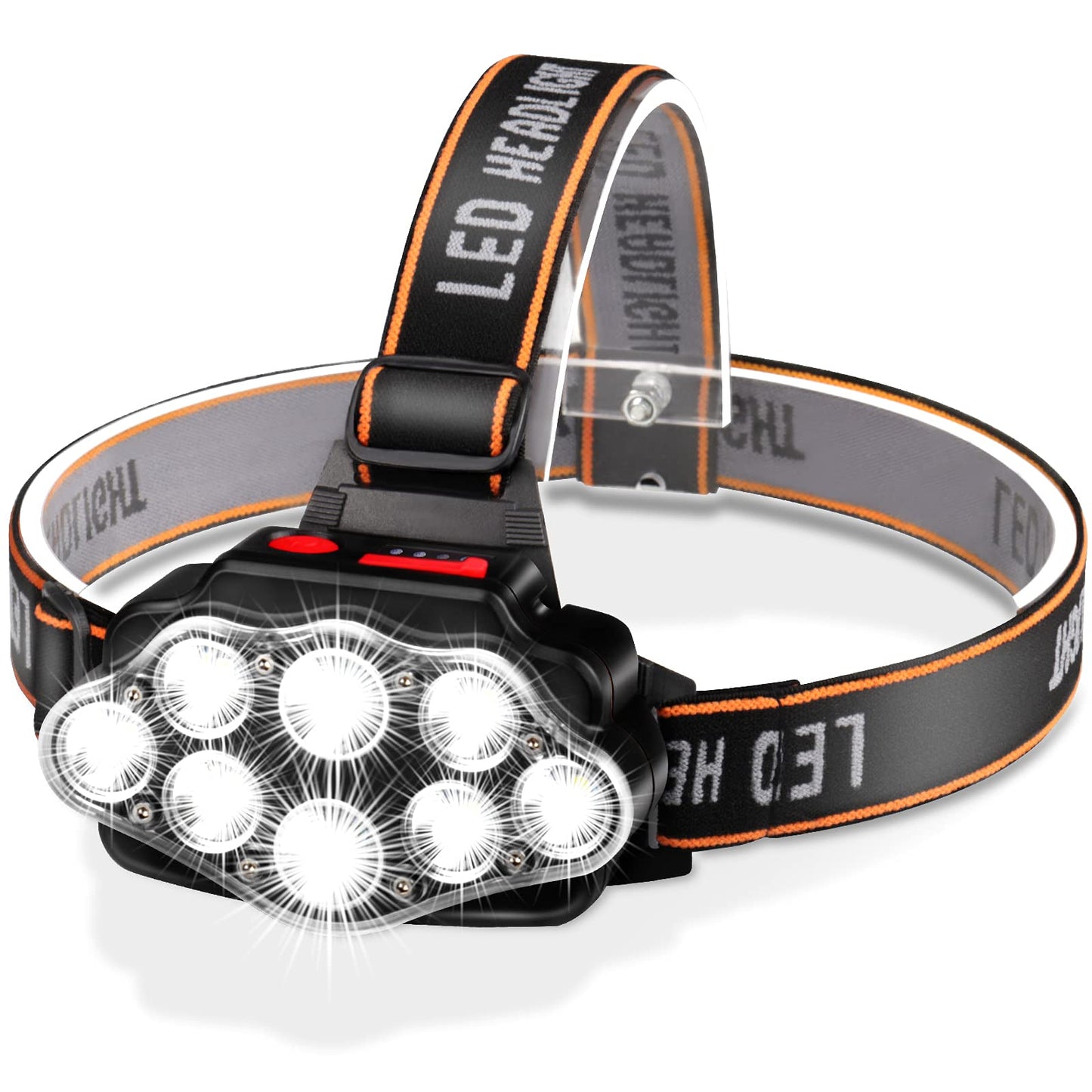 DAWINSIE Headlamp LED Rechargeable, High Lumen Bright Head Lamp with 8 LED, USB Headlight, 4 Mode IPX4 Waterproof Head Flashlight for Outdoor Running Hunting Hiking Camping Gear