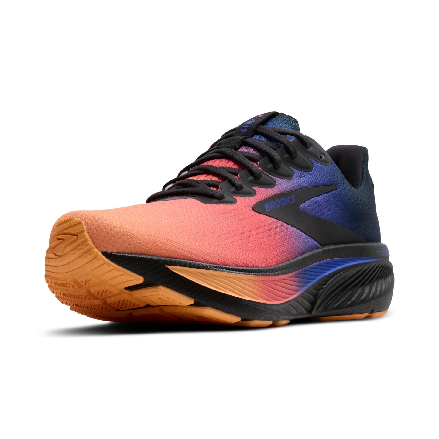 Brooks Women’s Ghost 17 Neutral Running Shoe - Night/Blue/Papaya - 6 Medium
