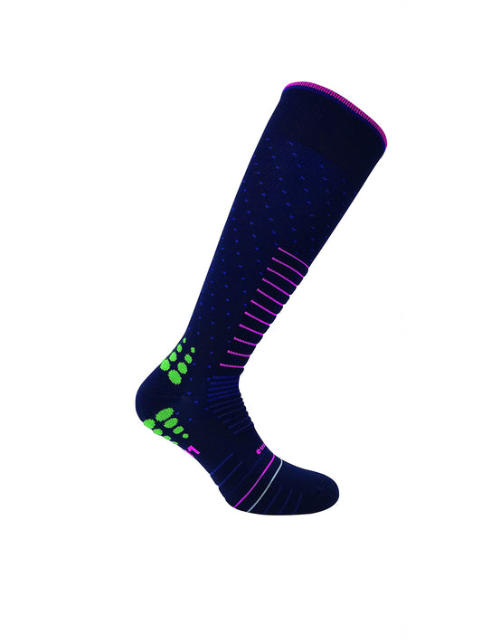 Eurosock womens OTC Ski Sock, Dots-navy, Medium