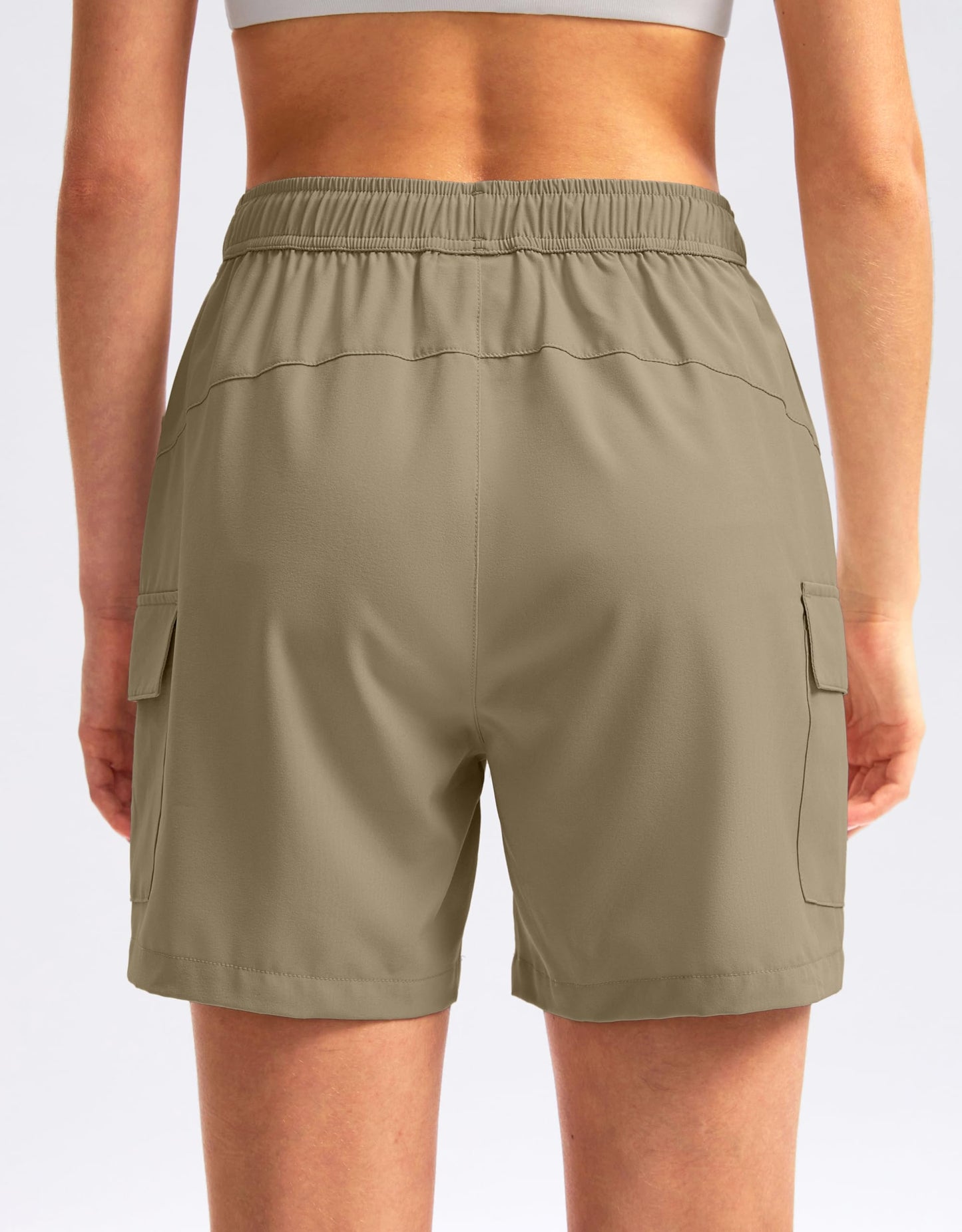 SANTINY Women's 5''/ 7''/9'' Hiking Cargo Shorts(Dusty Khaki_XL)