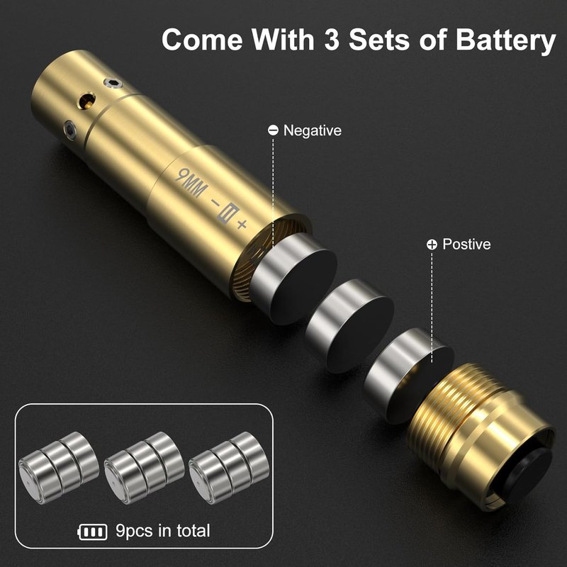 Feyachi 9mm Green-Dot Laser Bore Sighter - Precision Zeroing Tool with 3 Battery Sets