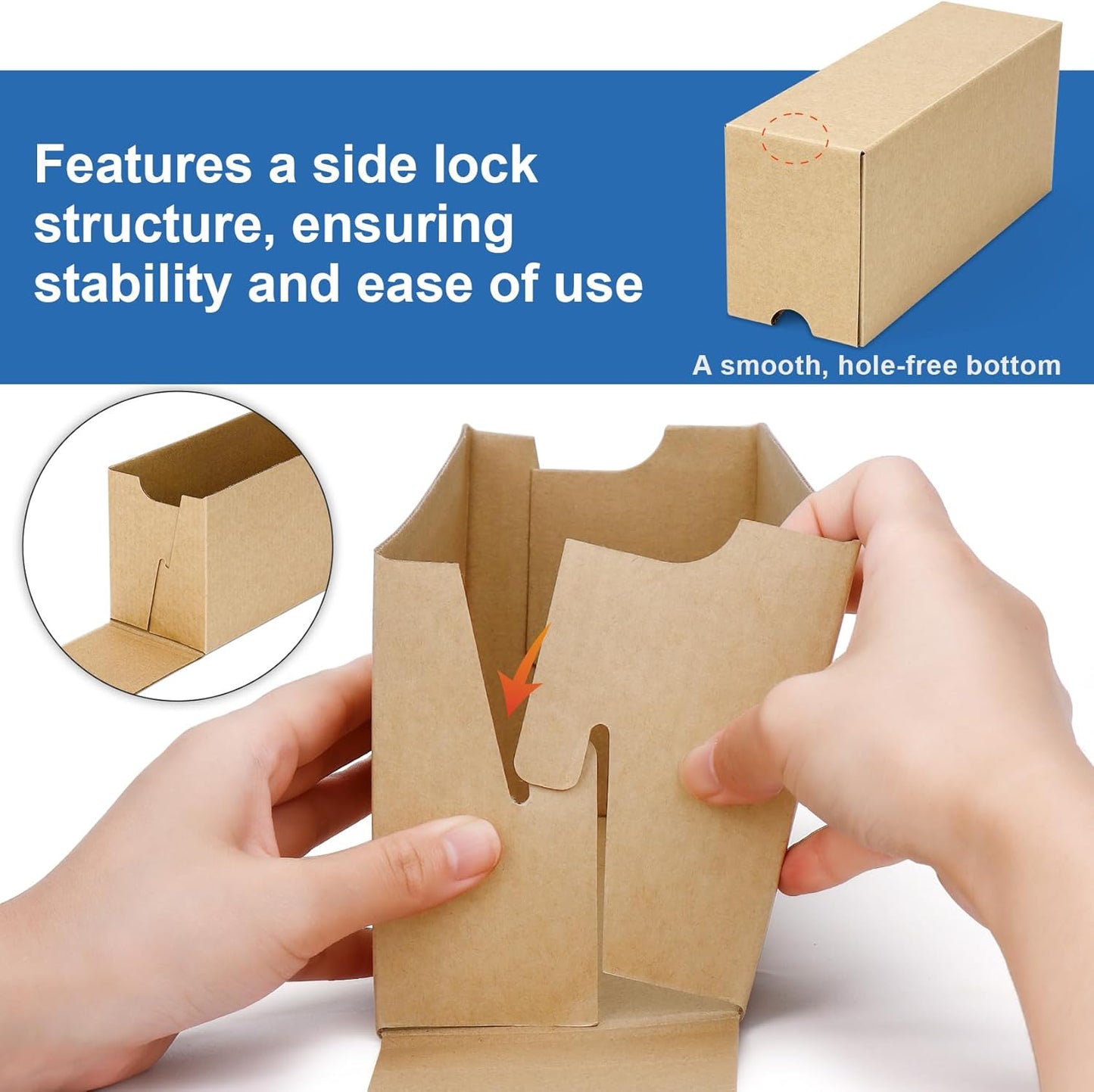 Card Storage Box for Toploader - 600 Count Cardboard Trading Card Organizer with Dividers | Brown