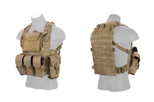 Lancer Tactical Airsoft Paintball Vest M4 M16 MOLLE Modular Chest Rig w/Quick Release Buckles (Small to Extra Large)