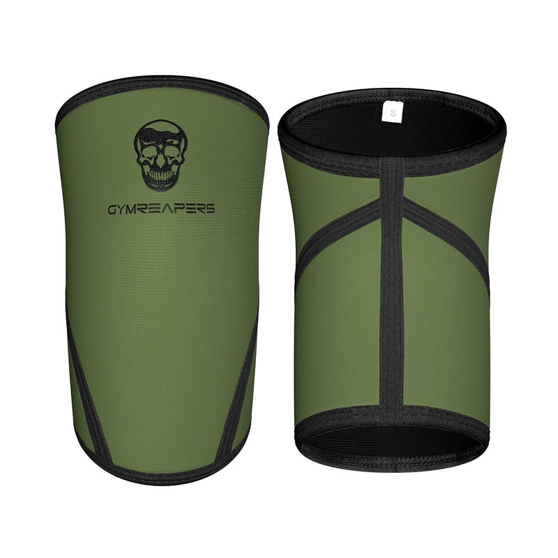 Knee Compression Sleeves for Squats & Weightlifting - 7MM Neoprene Support | Military Green/Black, XX-Large
