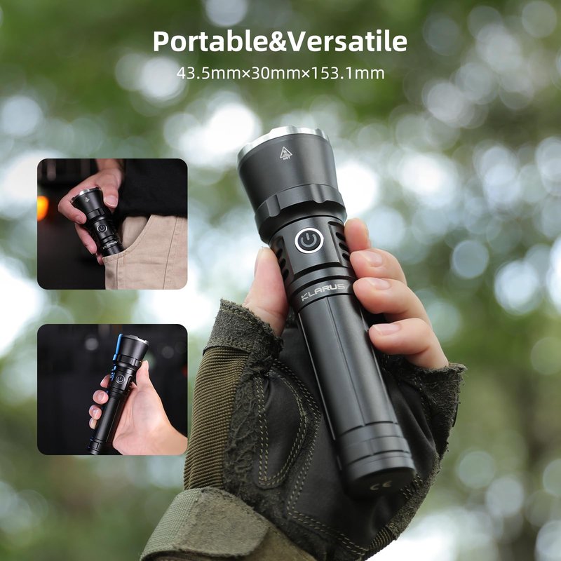 klarus EP12 Ultra Bright 30W 2000LM Zoomable Flashlight 2460 Feet Long Throw Adjustable Focus Floodlight Spotlight