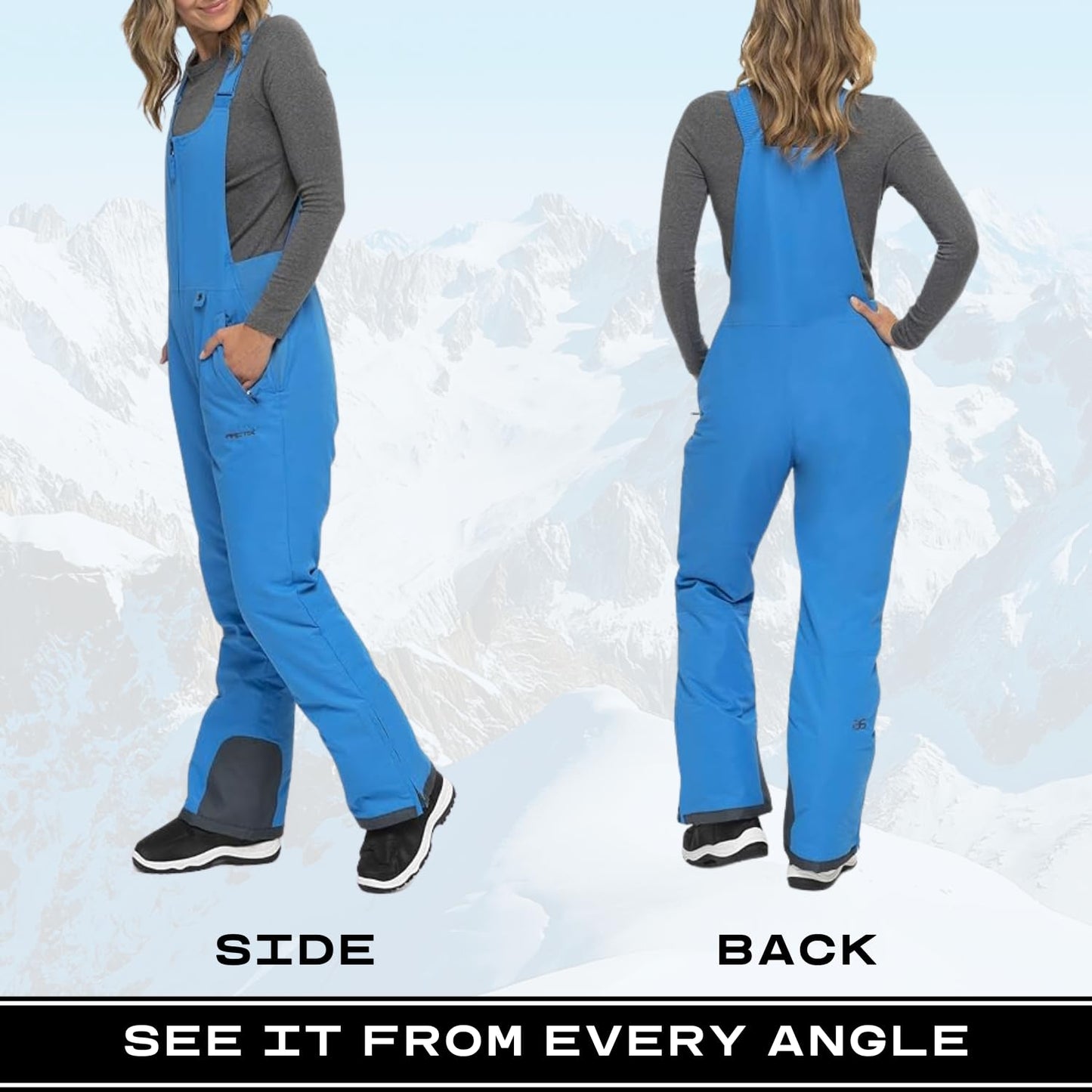 Arctix Women's Essential Insulated Bib Overalls, Marina Blue, Small