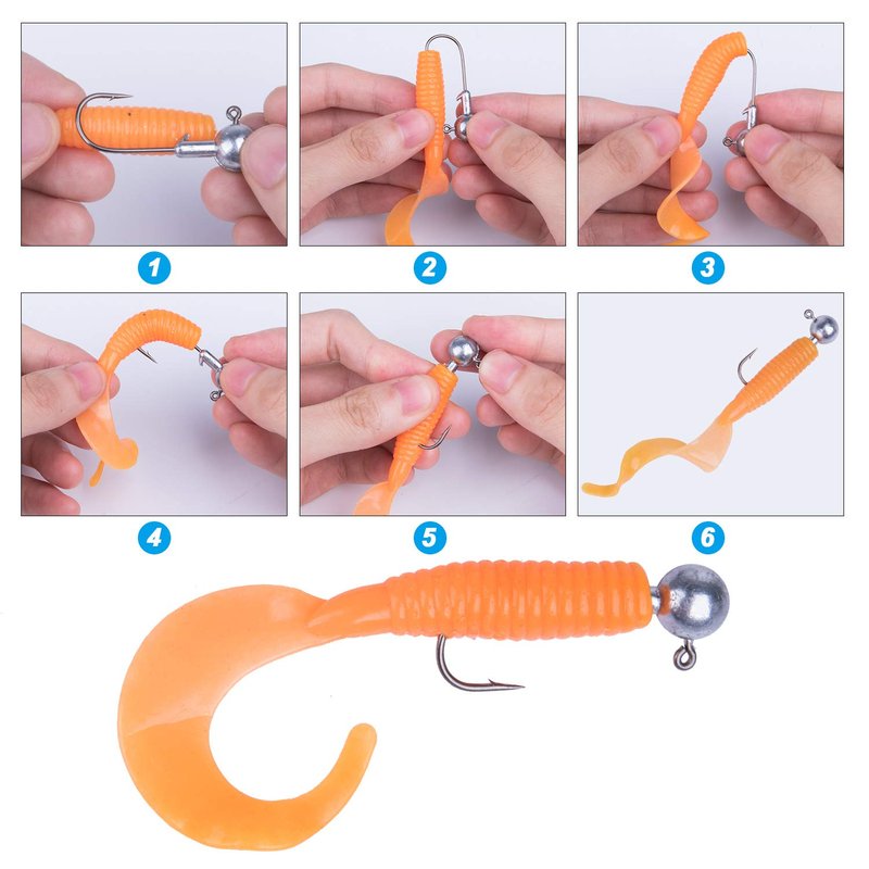 Goture Round Jig Head, Jig Head Hooks for Freshwater Saltwater Fishing, Swimbait Jig Heads with Fishing Box for TroutBass Fishing, Crappie Pro Jig Heads(3/16oz,50pcs)