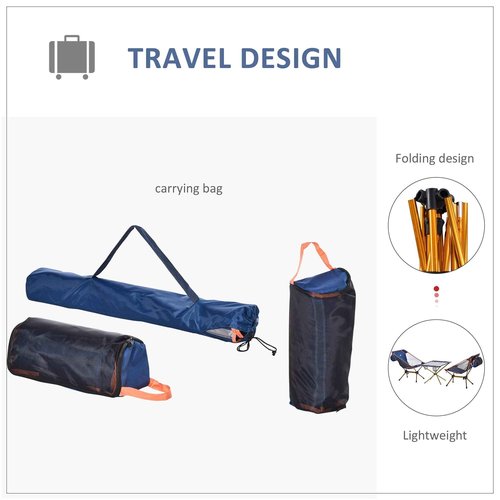 Outsunny 3 Piece Compact Camping Folding Chair, Padded Outdoor Chair with Portable Carry Bag, Easy Set Up, for Hiking Fishing Trip Beach