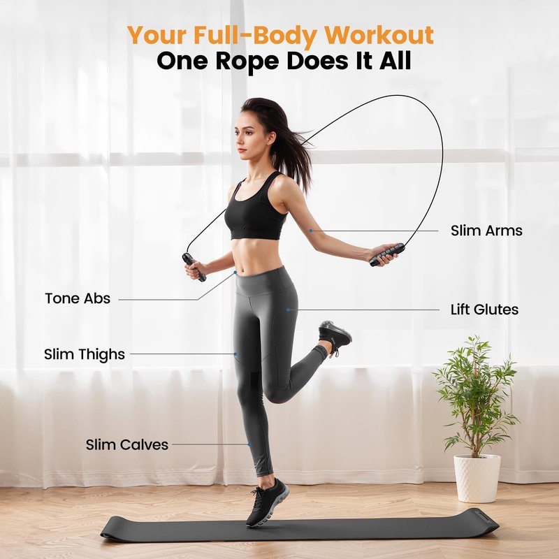 Jump Rope 2 Pack,Tangle-Free Rapid Speed Jump Rope with Ball Bearings for Men,Women and Kids,Adjustable Steel Skipping Rope with Ergonomic Foam Handles,A Ideal Equipment and Accessories for Workout,Fitness,Exercise,Home Gym,Slim Body