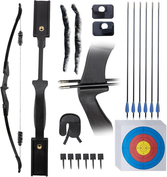 Recurve Bow and Arrow Set - Takedown Archery Kit for Adults & Beginners | Left/Right Handed, 20-40 lbs