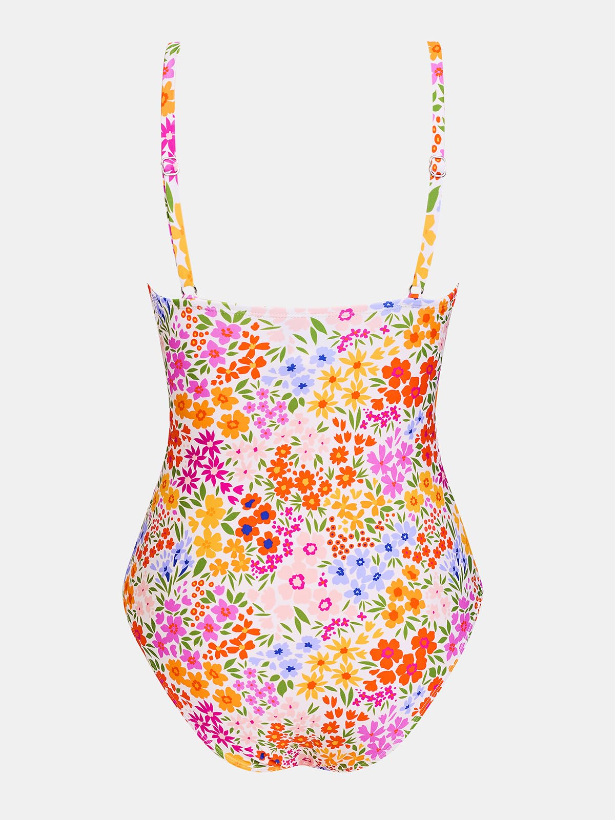 CUPSHE Women's One Piece Swimsuit Bathing Suit V Neck Ruched Adjustable Straps Spaghetti, XL