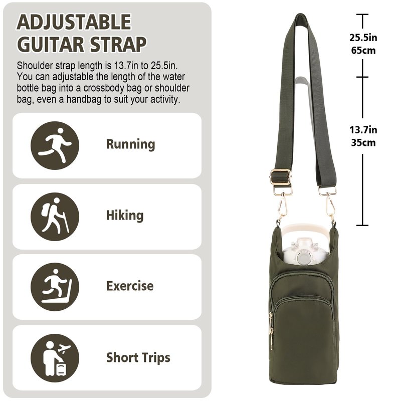 KYTACCU Water Bottle Holder with Strap Water Bottle Carrier Sling Bag Purse Crossbody Bag for Women Walking Hiking