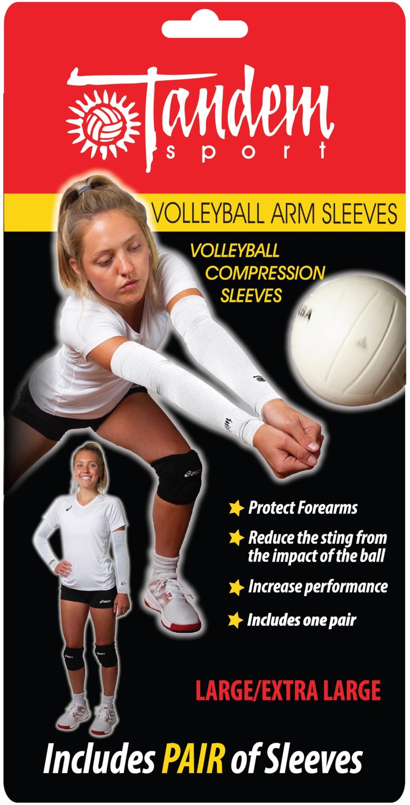 Tandem Sport Arm Sleeves Pair - Comfortable, Seamless Compression Arm Sleeves Pair - Protects & Supports Muscles - S/M, White