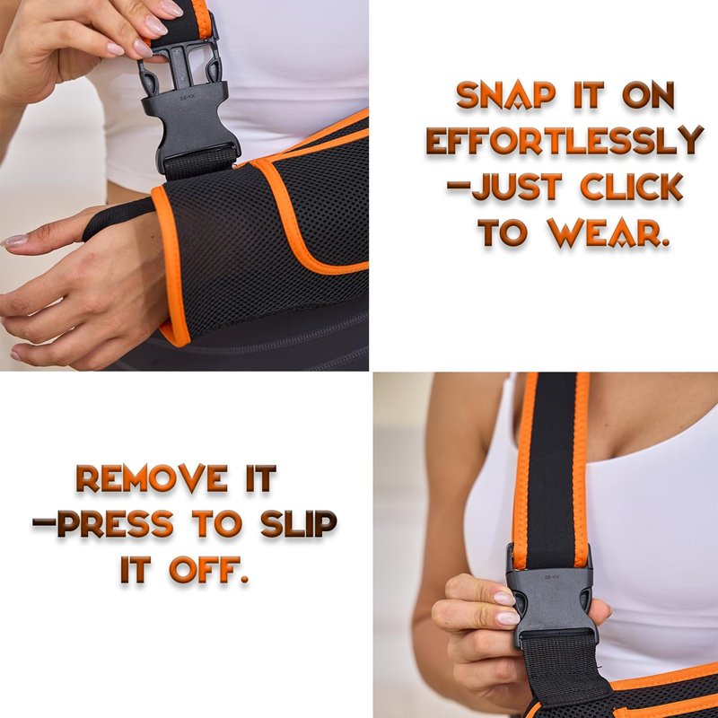 Yaoociy Arm Sling for Women&Men with Enhanced Size Adjustable Sling for Arm Support, Elbow Wrist Left Right Arm Sling with Buckle Design (M)
