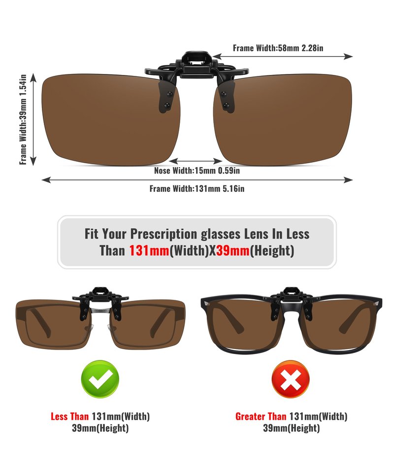 MEETSUN Polarized Clip On Sunglasses for Men Women Sports Fishing Driving Hiking Fit Over Prescription Glasses 5Pack-Black+Blue+Dark Green+Brown+Night Vision