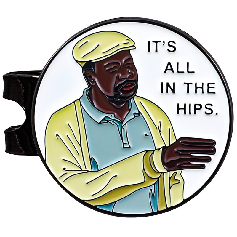 SPORTY BUFF Golf Ball Marker with Magnetic Hat Clip - Funny Golf Gift (CHUBBS Lesson)