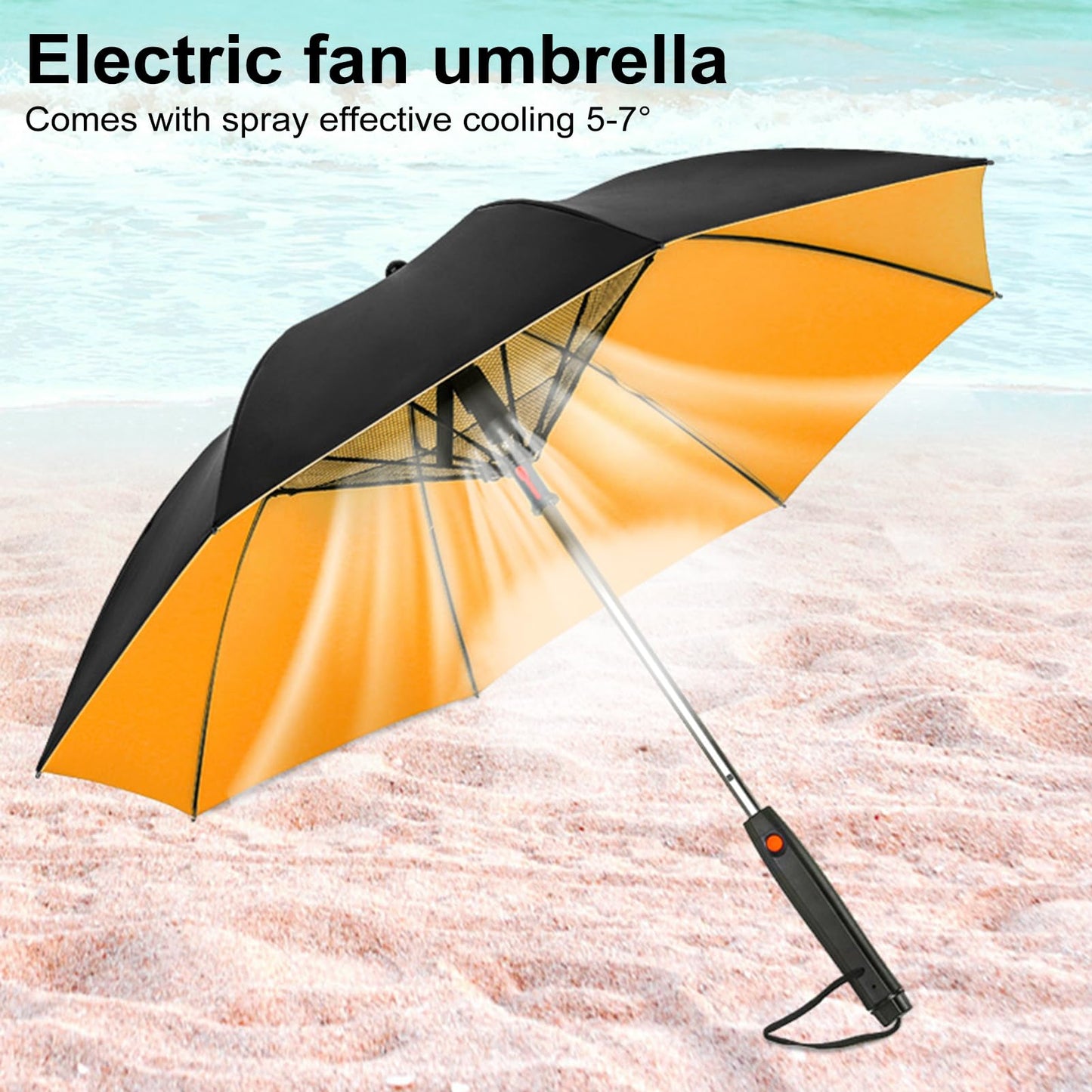 C-LARSS 3 in 1 Umbrella with Fan, Portable Misting Fan Umbrella With UV Protection, Mist Spray Umbrella for Summer Cooling, Golf, Walking, USB Rechargeable & Battery Powered (Pink Rechargable)