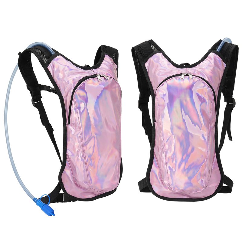 Roptat Hydration Backpack Pack with 2L Hydration Bladder - Lightweight Water Backpack Water Pouch for Women Men Running Riding Biking Music Festival (Pink-Laser)