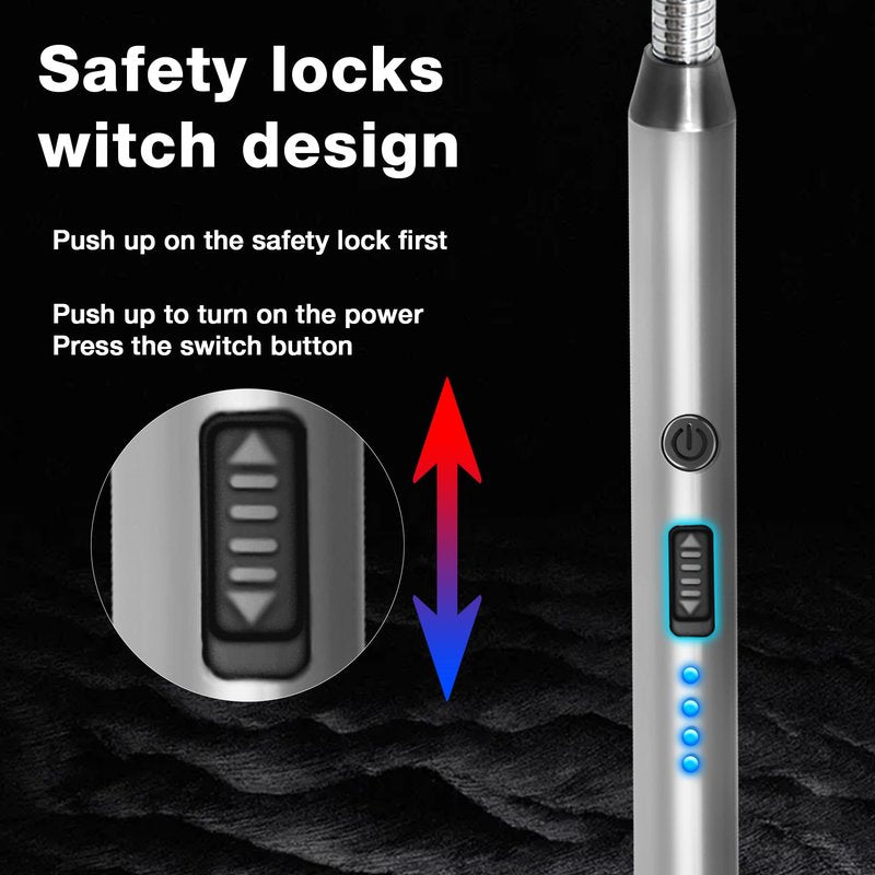 5 Pack Candle Lighter Electric Rechargeable Flameless Arc Lighters Flexible Neck USB Plasma Long Lighter for Candles BBQ Grill Camping Birthday Fireworks