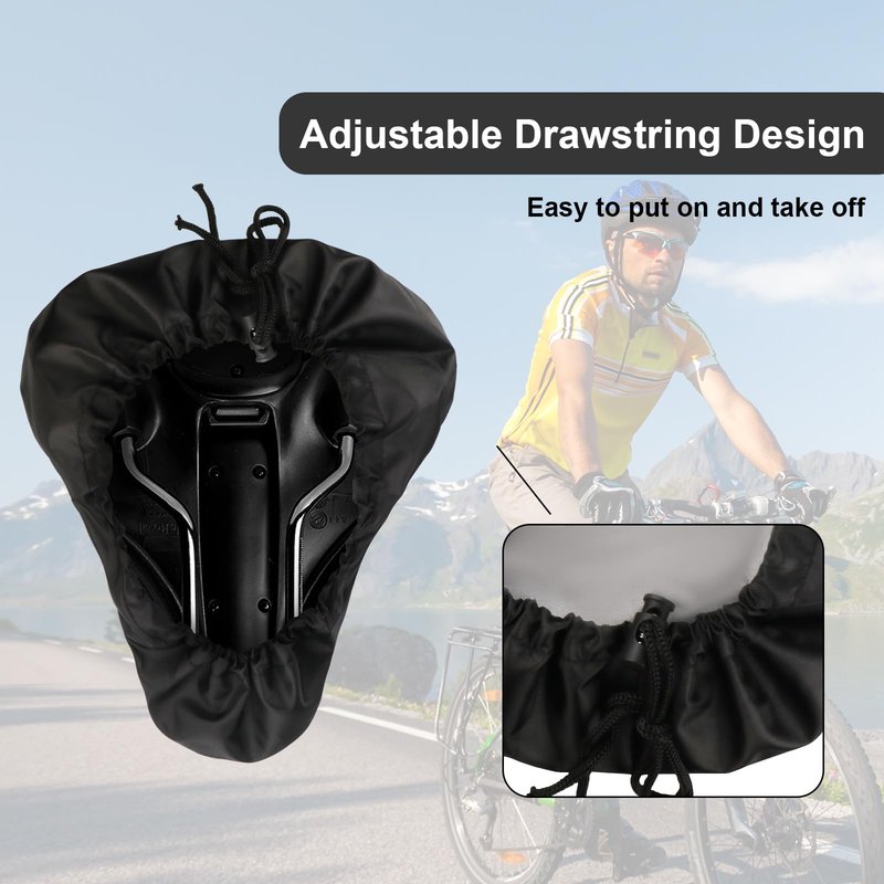 Miruchertter 2 PCS Bike Seat Cover Waterproof Bike Saddle Cover Bicycle Seat Rain Cover with Drawstring Bike Cushion Seat Protector for Rainproof Dustproof