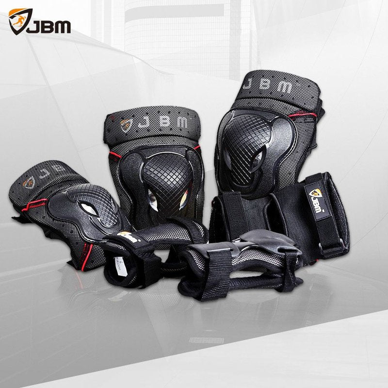 JBM Adult Youth Bike Knee Pads and Elbow Pads with Wrist Guards Protective Gear Set for Biking, Riding, Cycling and Multi Sports Scooter, Skateboard