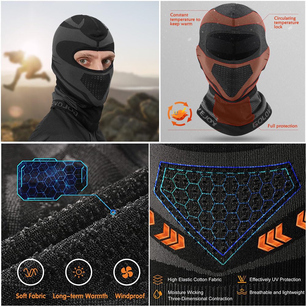Balaclava Face Mask, Ski Mask for Men Women, Balaclava Face Mask, Black Ski Mask, Motorcycle Face Mask, Neck Gaiters for Men, UV Protector Motorcycle Ski Scarf