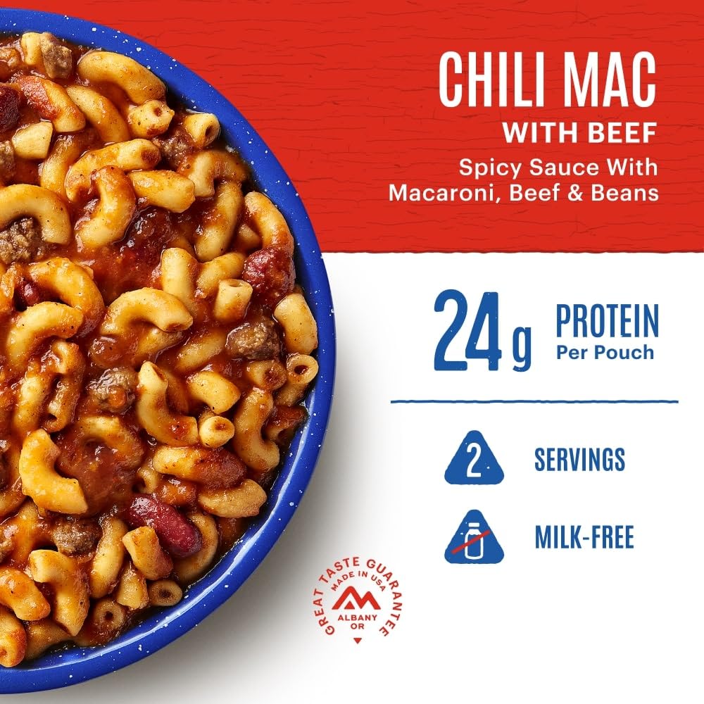 Mountain House Chili Mac with Beef - Freeze-Dried Camping Food | 6-Pack for Outdoor Adventures