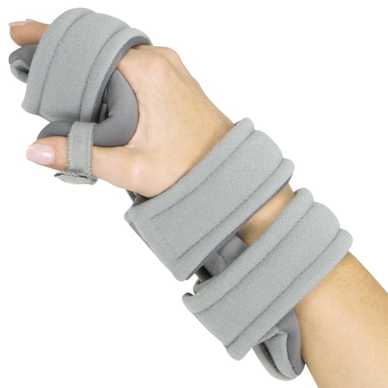 Vive Resting Hand Splint (Right) (w/ Rehab Video App) - Night Immobilizer Wrist Finger Brace - Thumb Stabilizer Wrap - For Arthritis, Tendonitis, Carpal Tunnel Pain - Functional Support For Sprains Fractures (Medium)