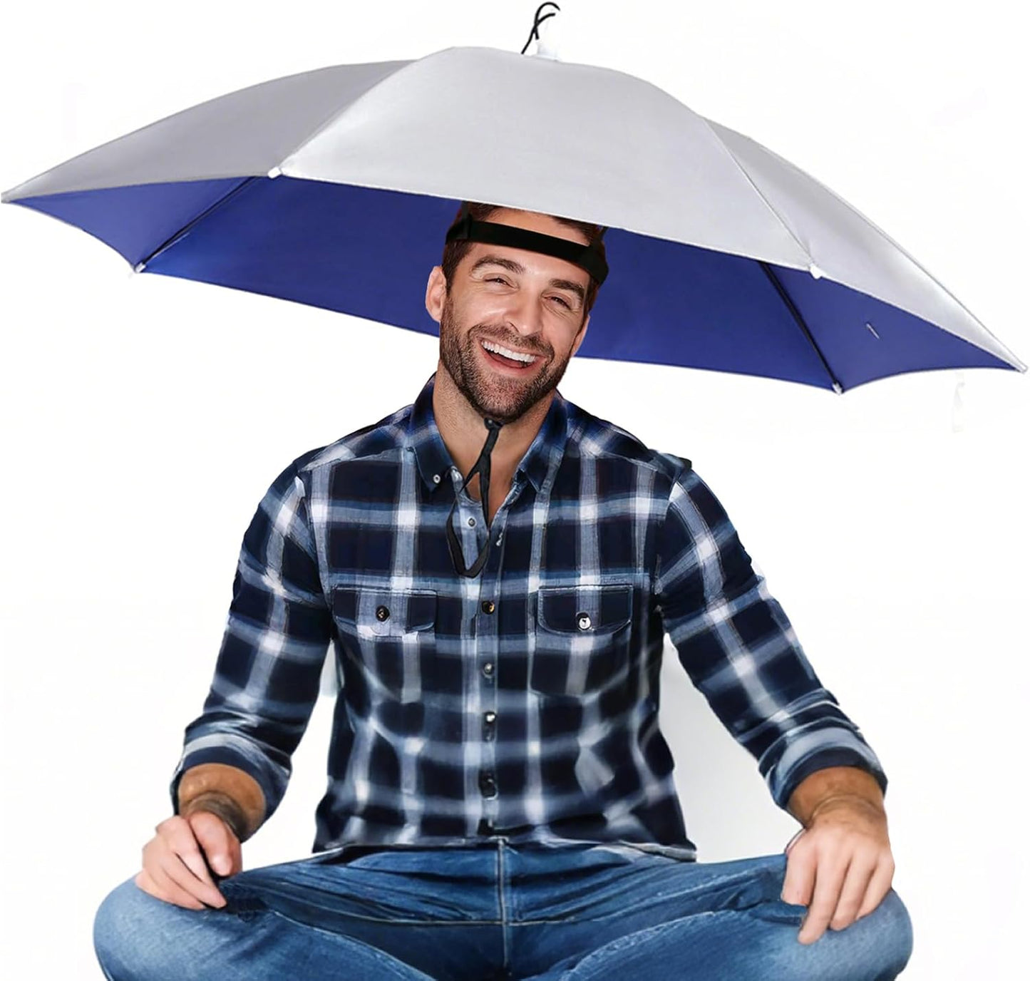 Hands-Free Umbrella Hat - 37in Waterproof UV Protection Cap | Lightweight Design for Outdoor Activities