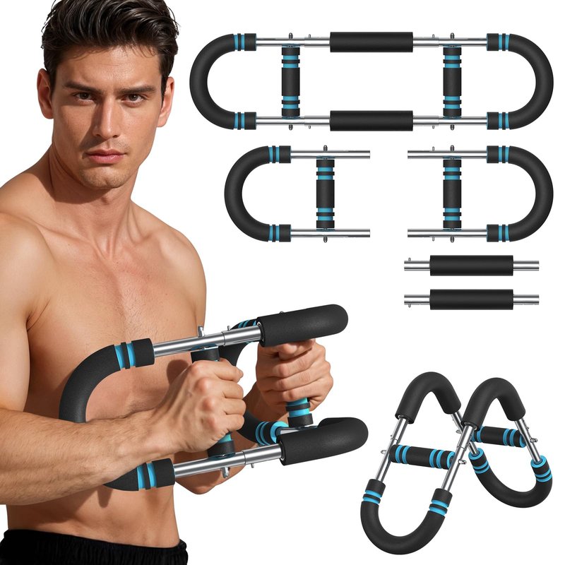 Osnil Twister Arm Trainer Adjustable 60-85-110lbs Forearm Strengthener Chest Clip Muscle Resistance Exercise Equipment for Man (Blue)