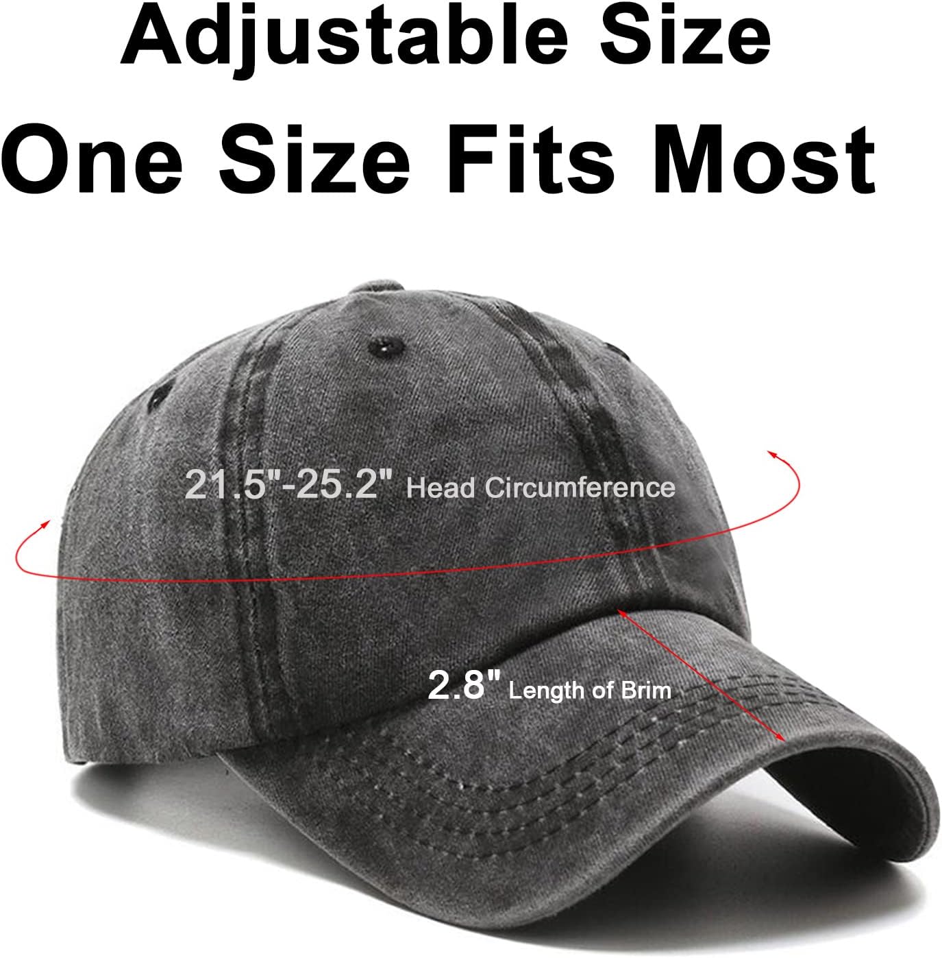 Baseball Cap - Adjustable Classic Cotton Dad Hat for Men & Women | Low Profile Design