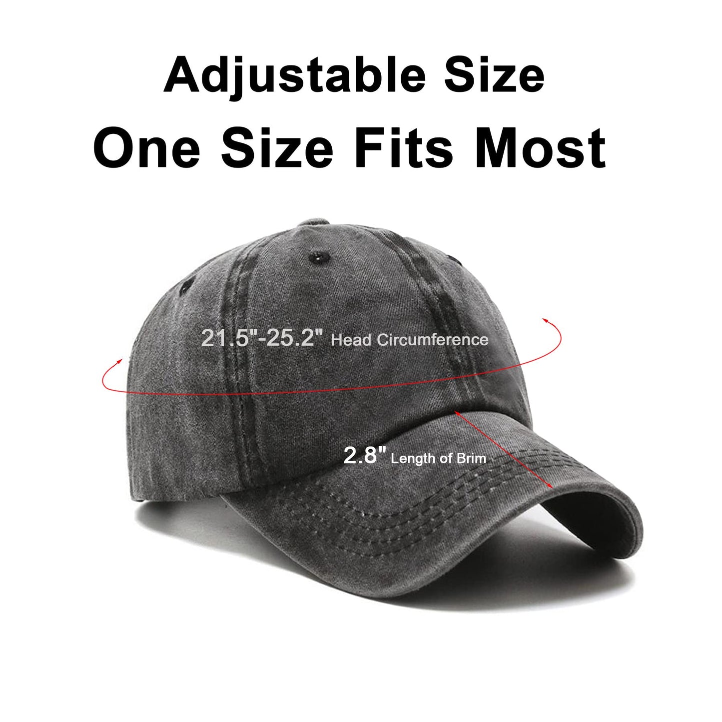 NPJY Baseball Cap Golf Dad Hat Adjustable Original Classic Low Profile Cotton Hat Vintage Washed Distressed Trucker Cap Black(Washed)
